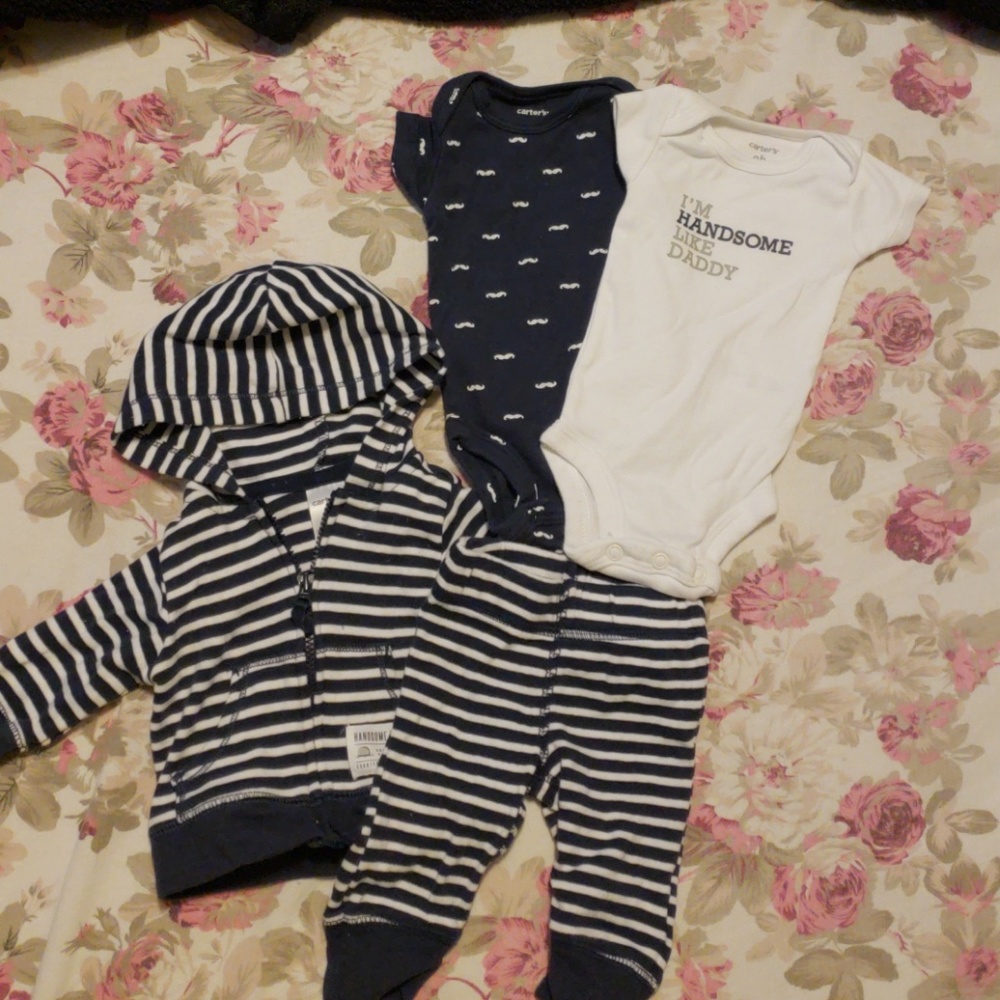 NB jacket with pants and 2 sets of onesies